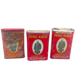 Prince Albert Crimp Cut Tobacco Tin Can Set
